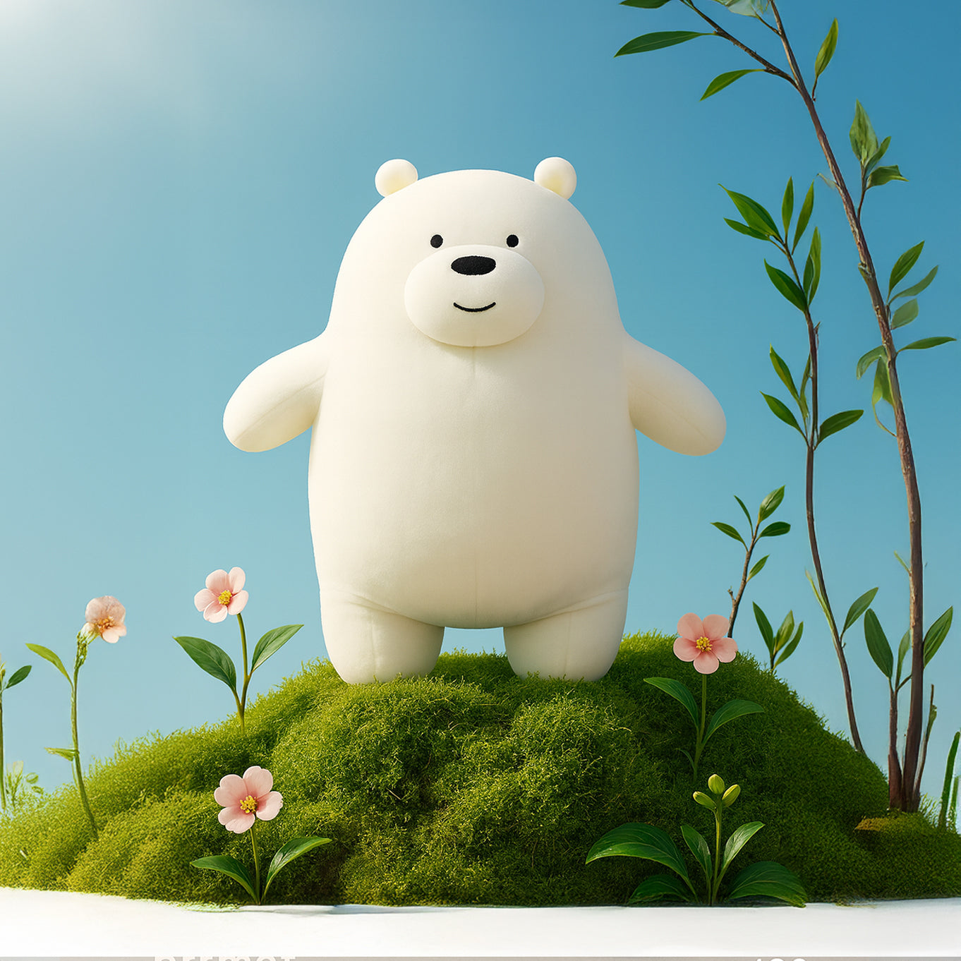 Naked Bear Plush Toy and Cuddle Pillow